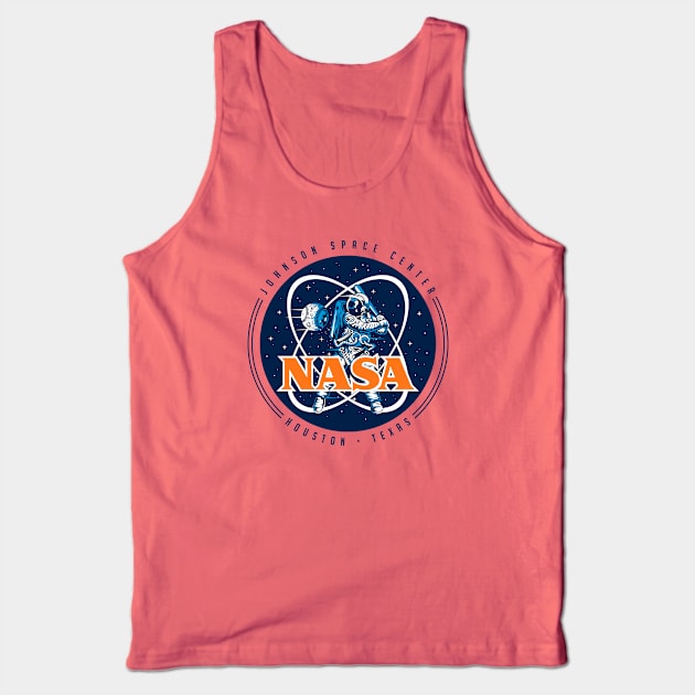 Retro NASA Astros Logo - Navy Blue Version Tank Top by Blake Dumesnil Designs